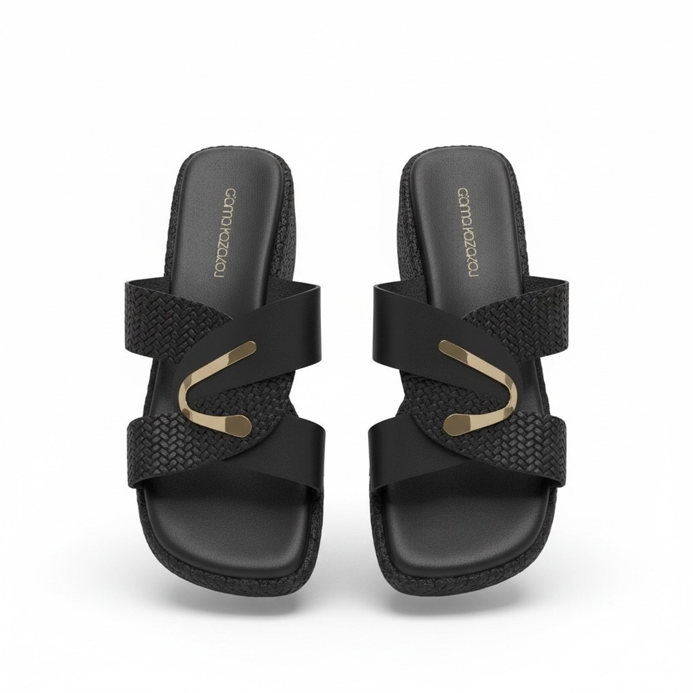 Gianna Kazakou Handmade Greek Black Leather Sandals – Size 40 (Never Worn) - Picture 2 of 8